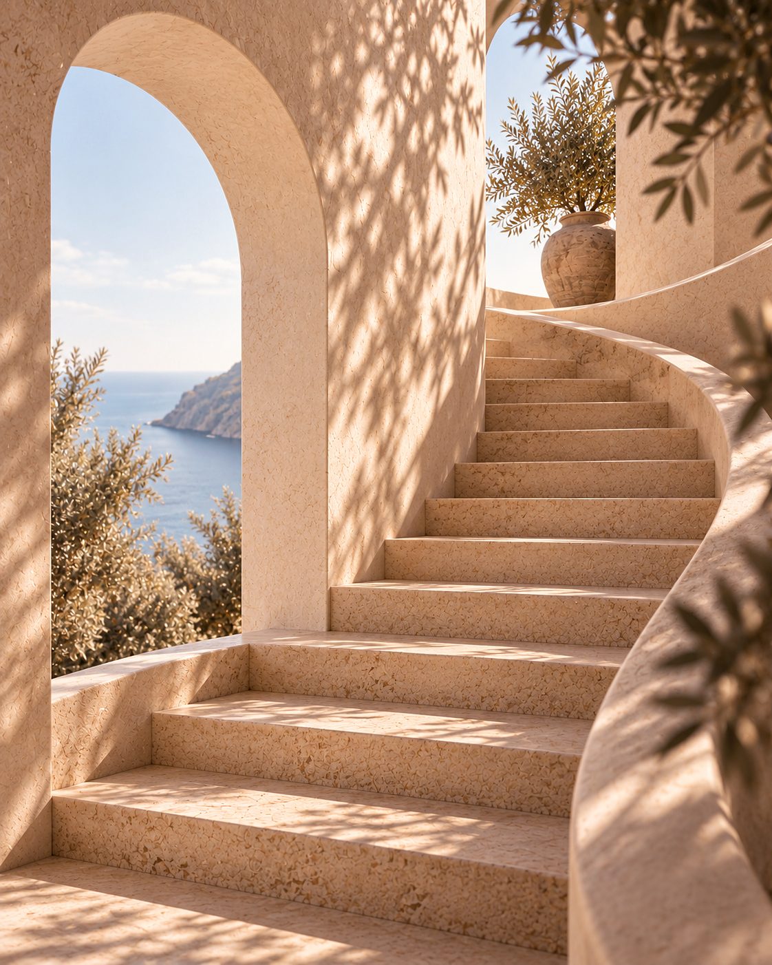 Escalera con vistas al mar